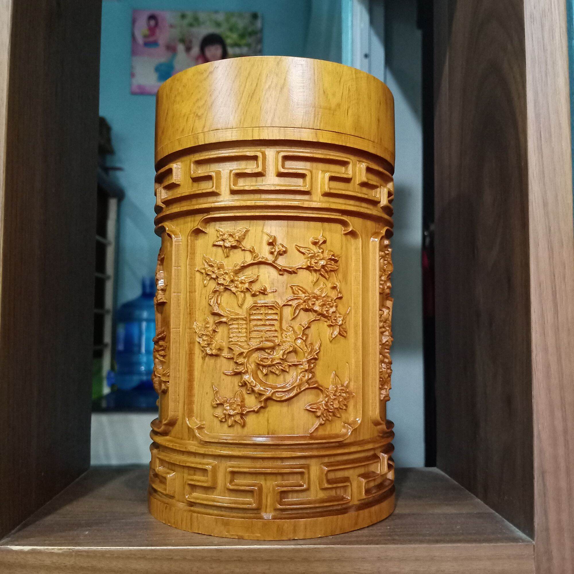 Hộp đựng chè gỗ bách xanh
