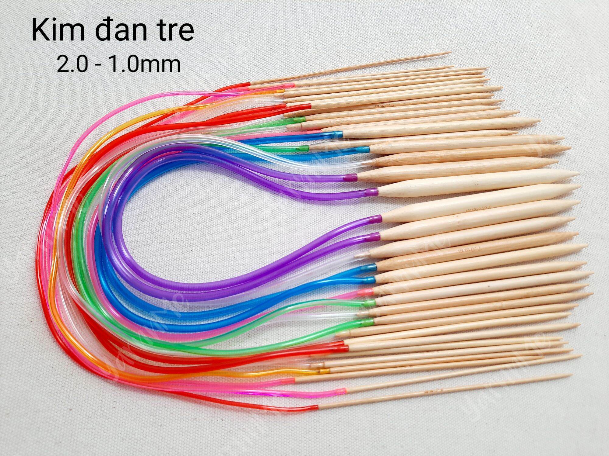(40cm / 60cm) Kim đan len đan vòng bằng tre nhiều kích thước