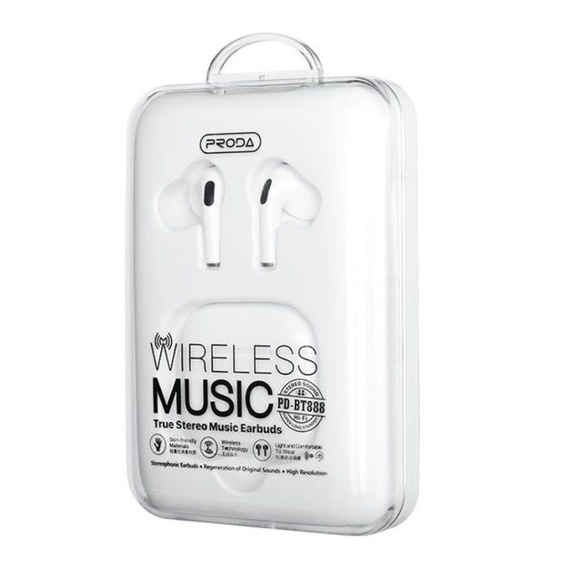 Tai nghe BluetoothTWS Remax PD-BT888 hỗ trợ sạc không dây , cảm biến dừng phát trên tai nghe.