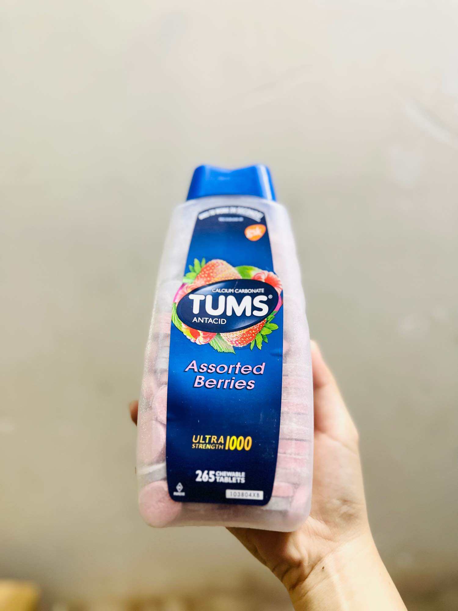 Kẹo ngậm hỗ trợ tiêu hóa Tums Extra Strength 1000mg. 265 viên