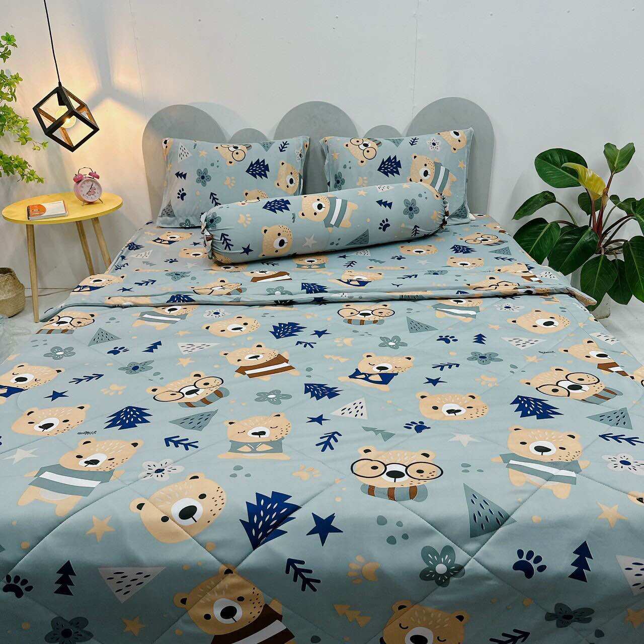 Bộ 5 món chăn drap áo gối THUN LẠNH HÀN QUỐC