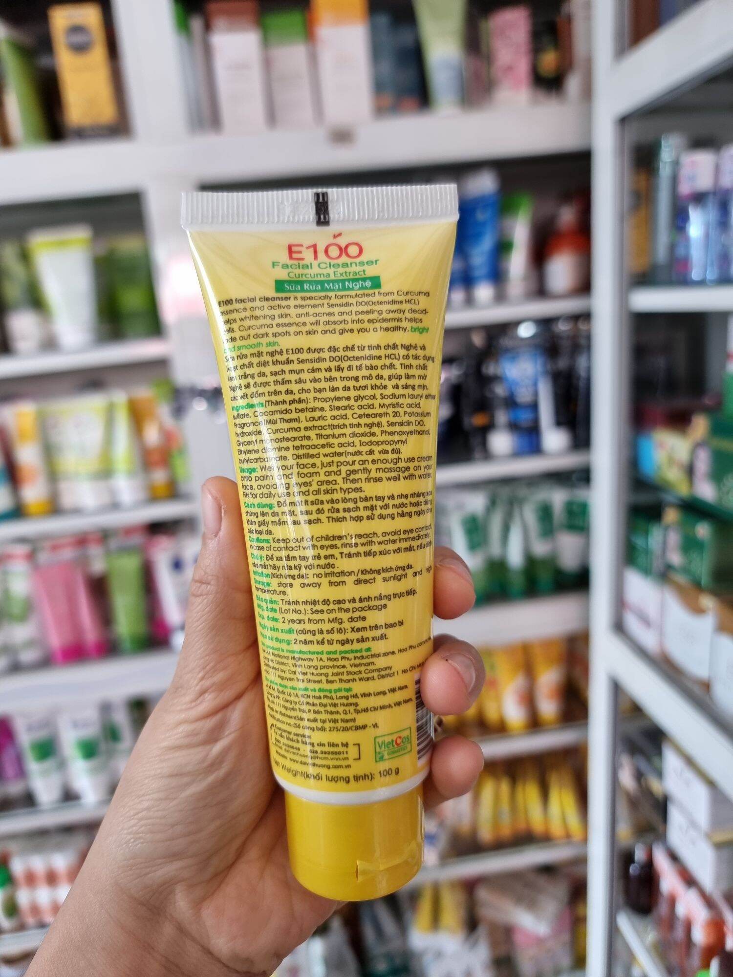 Sữa rửa mặt e100 nghệ 100gr tuýp lớn chuẩn cty