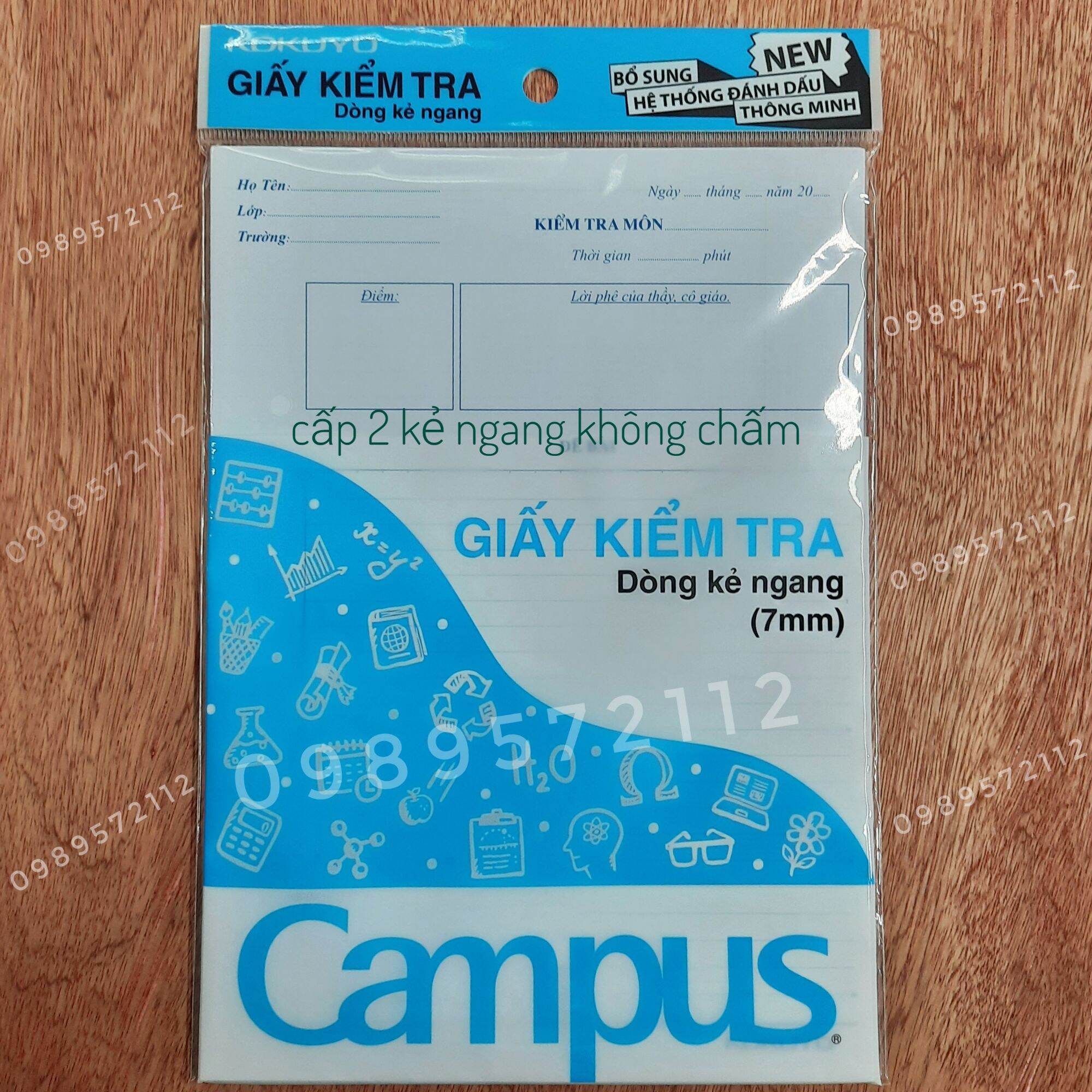 Giấy kiểm tra campus ô ly,kẻ ngang.