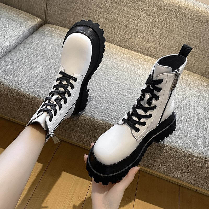 Zhao Liying Same Style Thick Bottom 8 Holes Dr. Martens Boots Women's Summer Thin British Style Spring and Autumn Boots Trendy Ins Ankle Boots