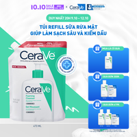 Túi refill sữa rửa mặt giúp làm sạch sâu và kiềm dầu Cerave Foaming Cleanser 473ML