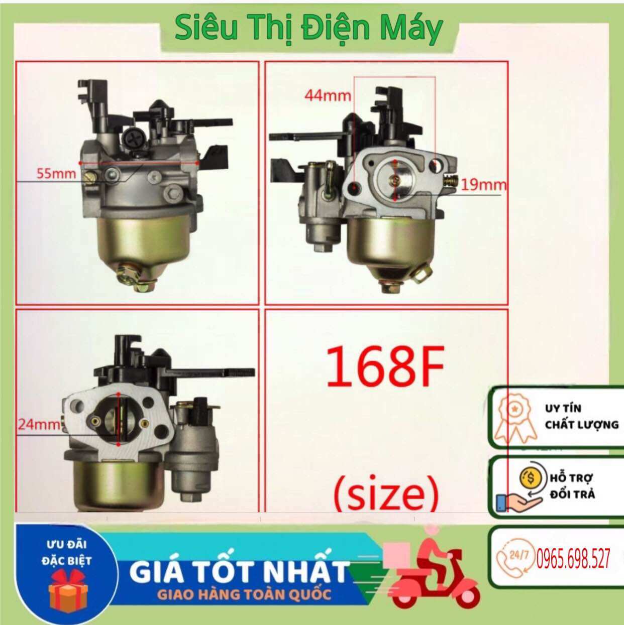Bộ Chế Hoà Khí Cho HONDA GX160, GX168, GX200, 5.5HP, 6.5HP . Bình Xăng Con Giá 105,000 Đồng*Miễn phí vận chuyển