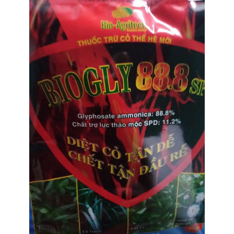 10GÓI THUỐC DIỆT CỎ BIOGLY 888( CỎ CŨ glyhosate888% chết tận gốc rễ)