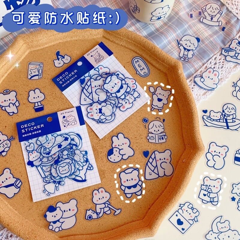 Set Nhãn Dán Sticker Trong Suốt Chống Thấm Nước