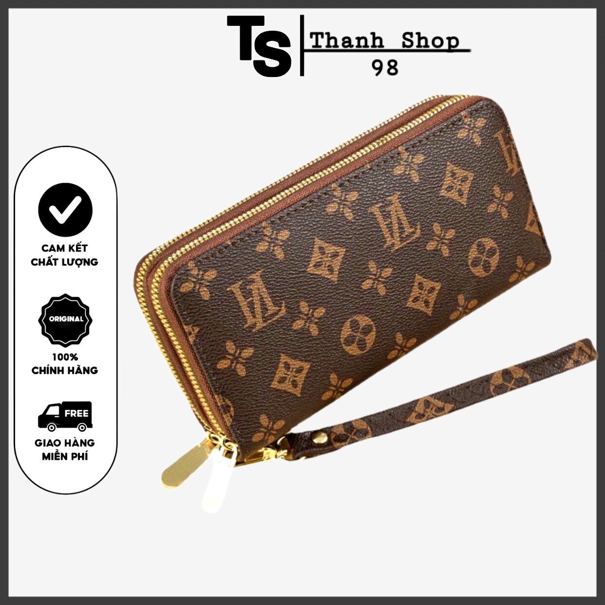 Ví nữ dài cầm tay ví dự tiệc có 2 khóa kéo sang trọng, nhiều ngăn tiện dụng