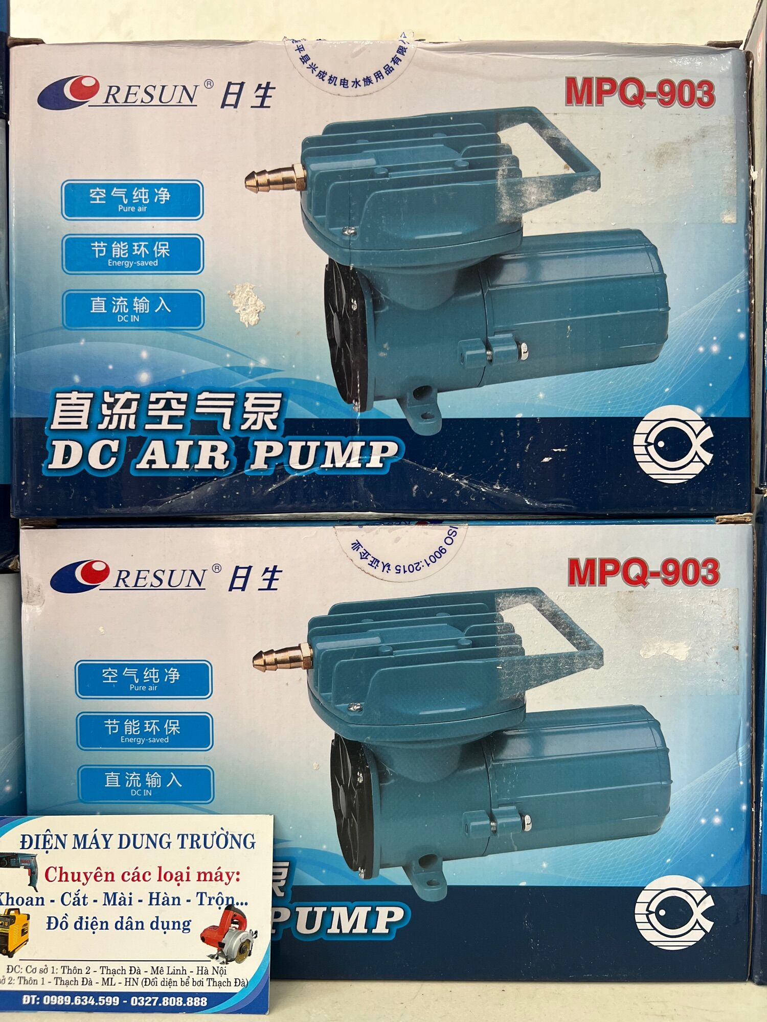 Máy sủi thổi khí oxy 35w resun mpq-903chạy bình ắc quy 12v