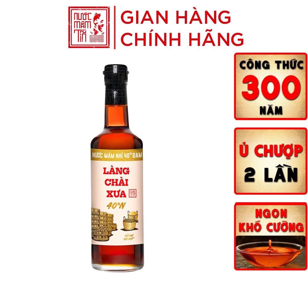 Combo 2 chai nước mắm nhỉ nhãn vàng 40 độ đạm 500ml - làng chài xưa