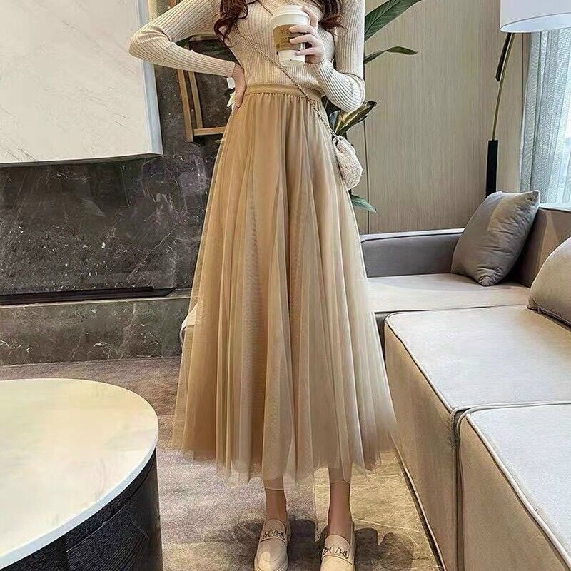 (Kèm ảnh thật) Chân váy voan công chúa dáng dài chất đẹp