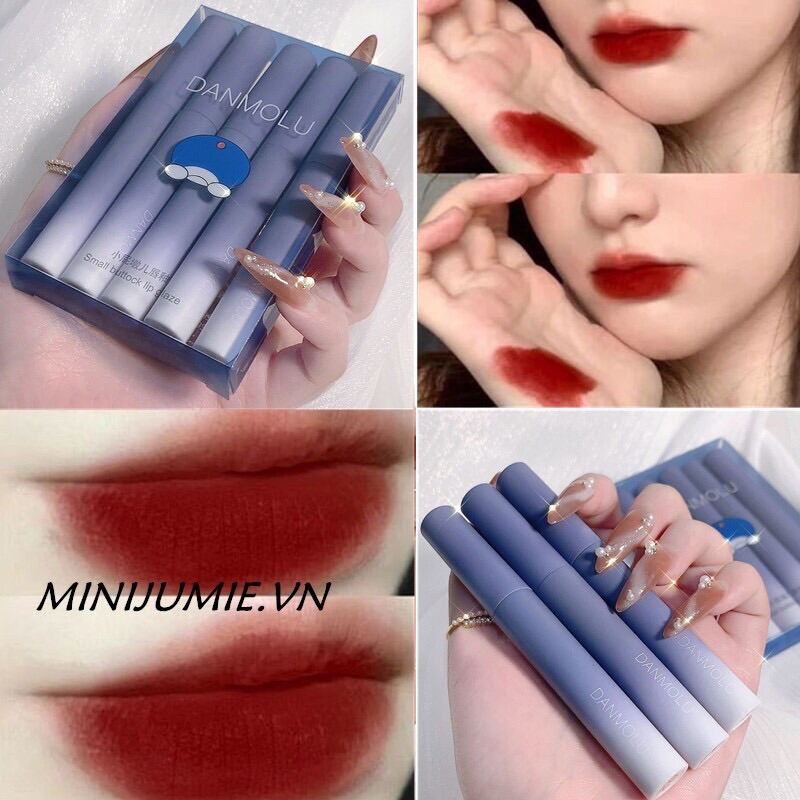 Sét 5 Cây Son Lì DANMOLU, Son DANMOLU Nội Địa Trung Bền Màu Giữ Lâu