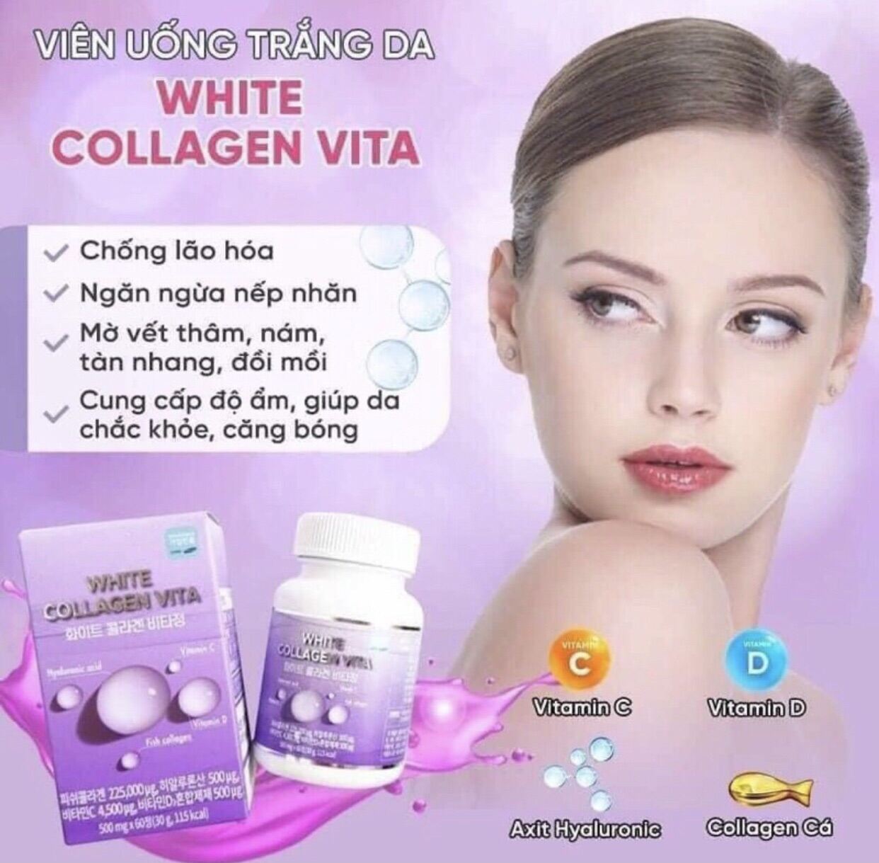 Collagen trắng da White Collagen Vita 60v Hàn Quốc