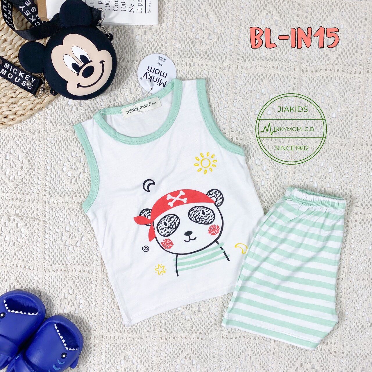 ☘️☘️Bộ Minky mom phối viền sọc