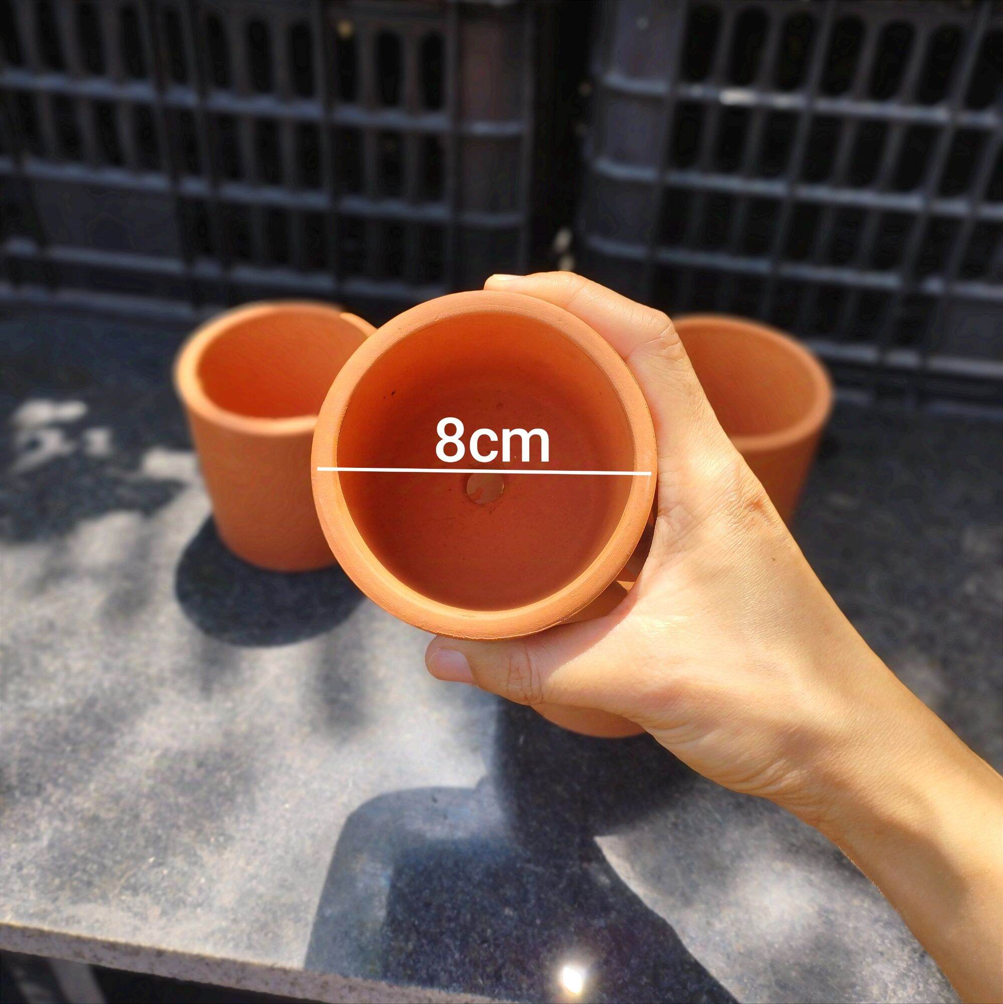 [Bao Bể Vỡ] Chậu Đất Nung Trồng Sen Đá Trụ 8x8Cm