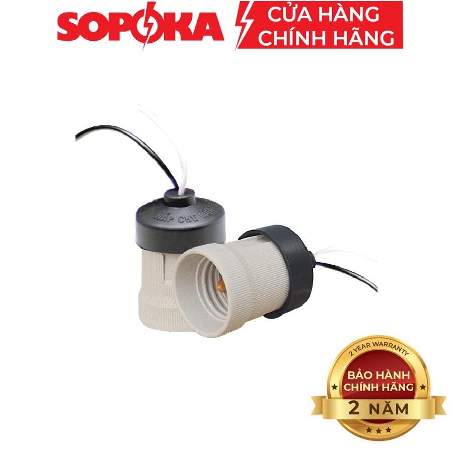 Đui đèn sứ chịu tải 200w Sopoka
