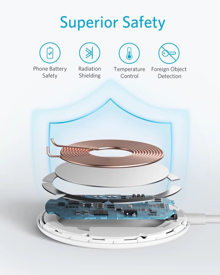 Cáp sạc từ tính không dây 313 Anker Powerwave Magnetic pad lite