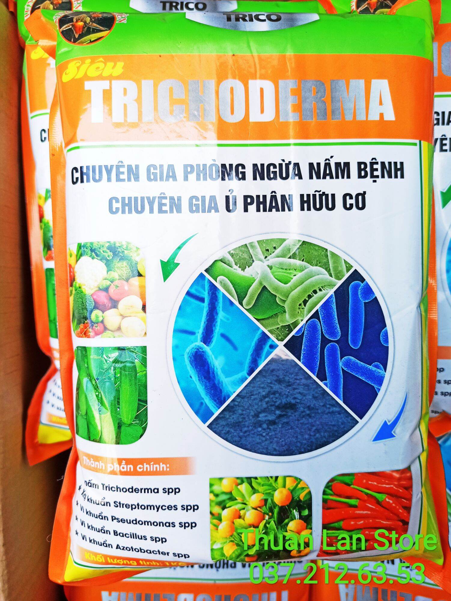 Siêu trichoderma - chuyên phòng trừ nấm bệnh, ủ phân hữu cơ gói 1kg