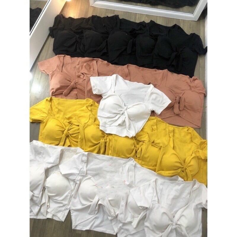 Áo Cột Nơ Ngực Croptop Có mút ngực