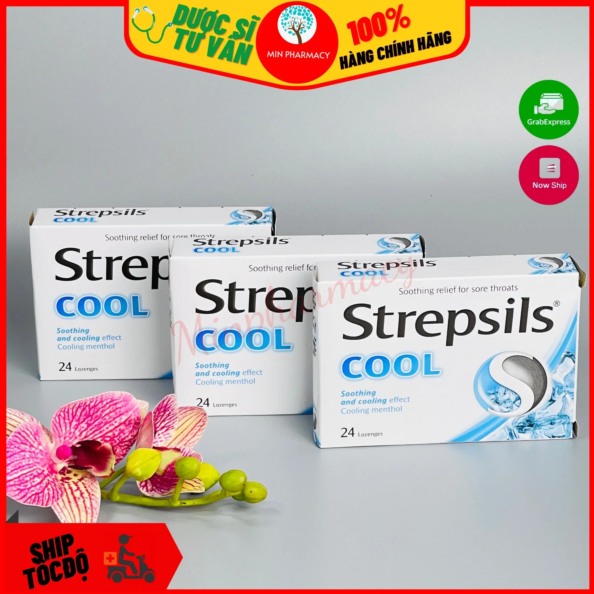 [HCM]Viên ngậm Giảm ho Giảm đau họng Strepsils Cool (2 vỉ x 12 viên) - Minpharmacy