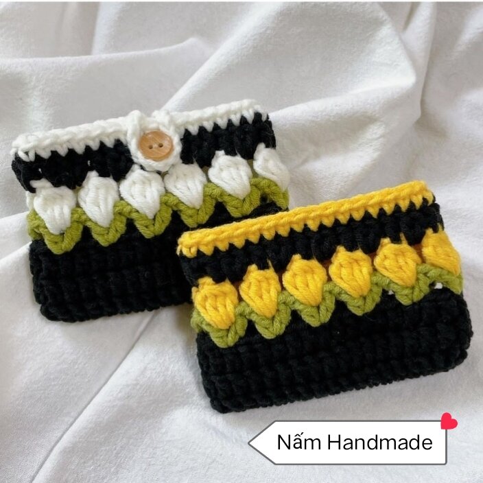 Ví đựng thẻ hoa tulip handmade [Nấm Handmade]
