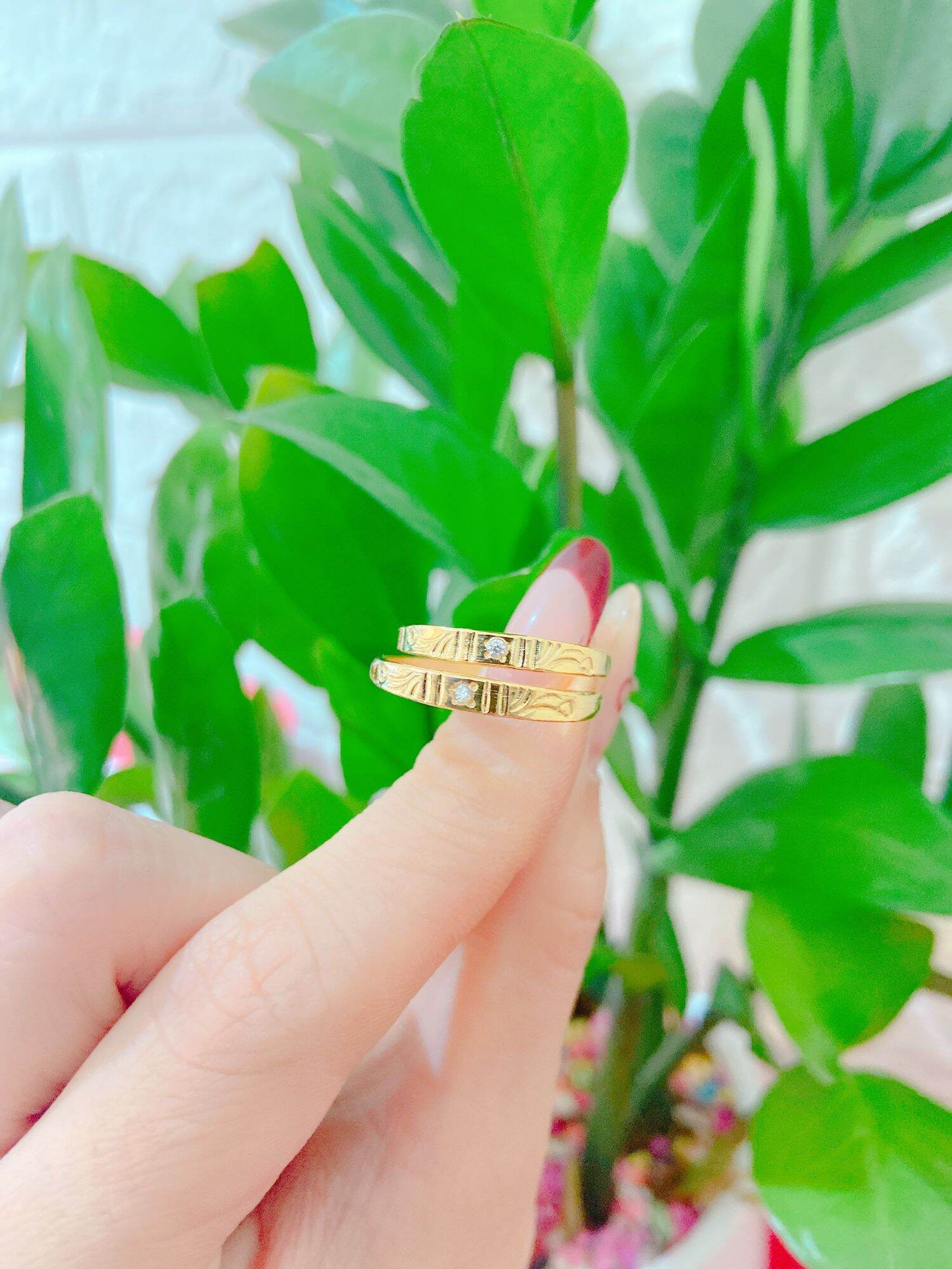 Nhẫn cưới vàng tây  non tuổi ( nhẫn cặp, nhẫn đôi ).