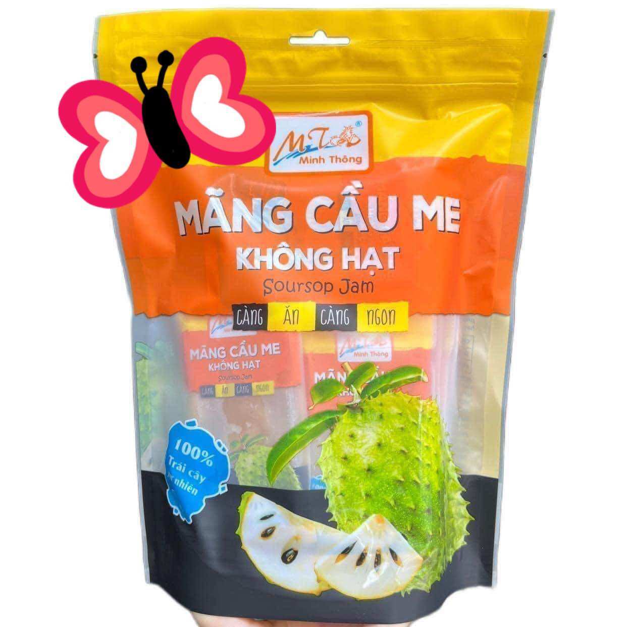 Mứt mãng cầu me sấy không hạt minh thông bịch 500 gam