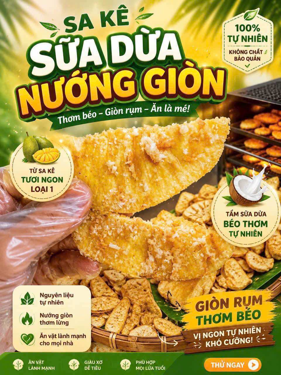 [hủ 450g] Sake Sấy Sữa Dừa Nướng Giòn