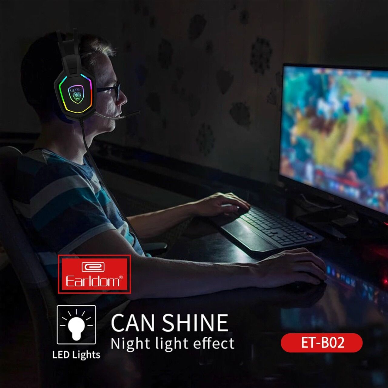 Tai nghe chụp gaming earldom et-b02 - surround sound 7.1