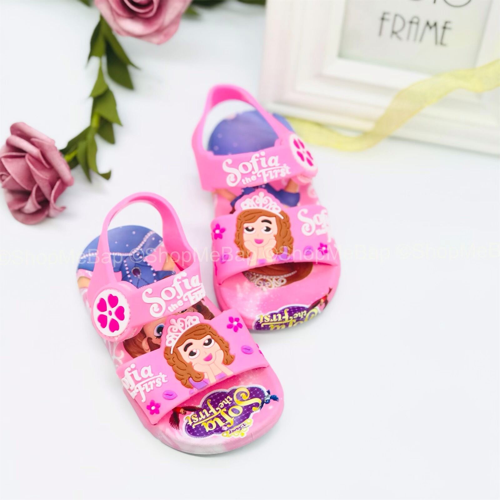 Sandal 3D silicon mềm dẻo hình công chúa sofia cho bé gái
