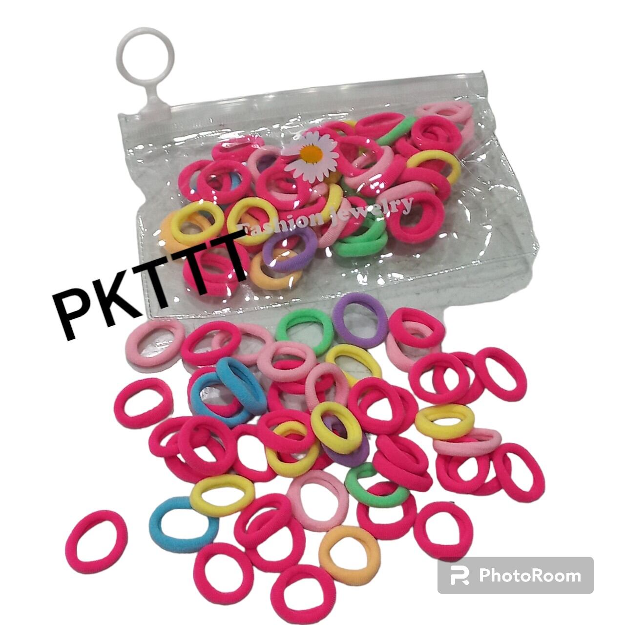 Túi zip 50 thun cột tóc màu cho bé