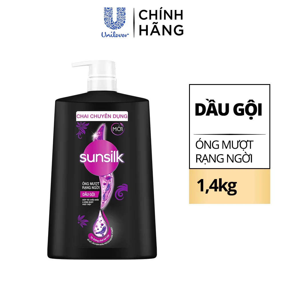 Dầu gội đầu mượt tóc sunsilk đen 1,4kg.