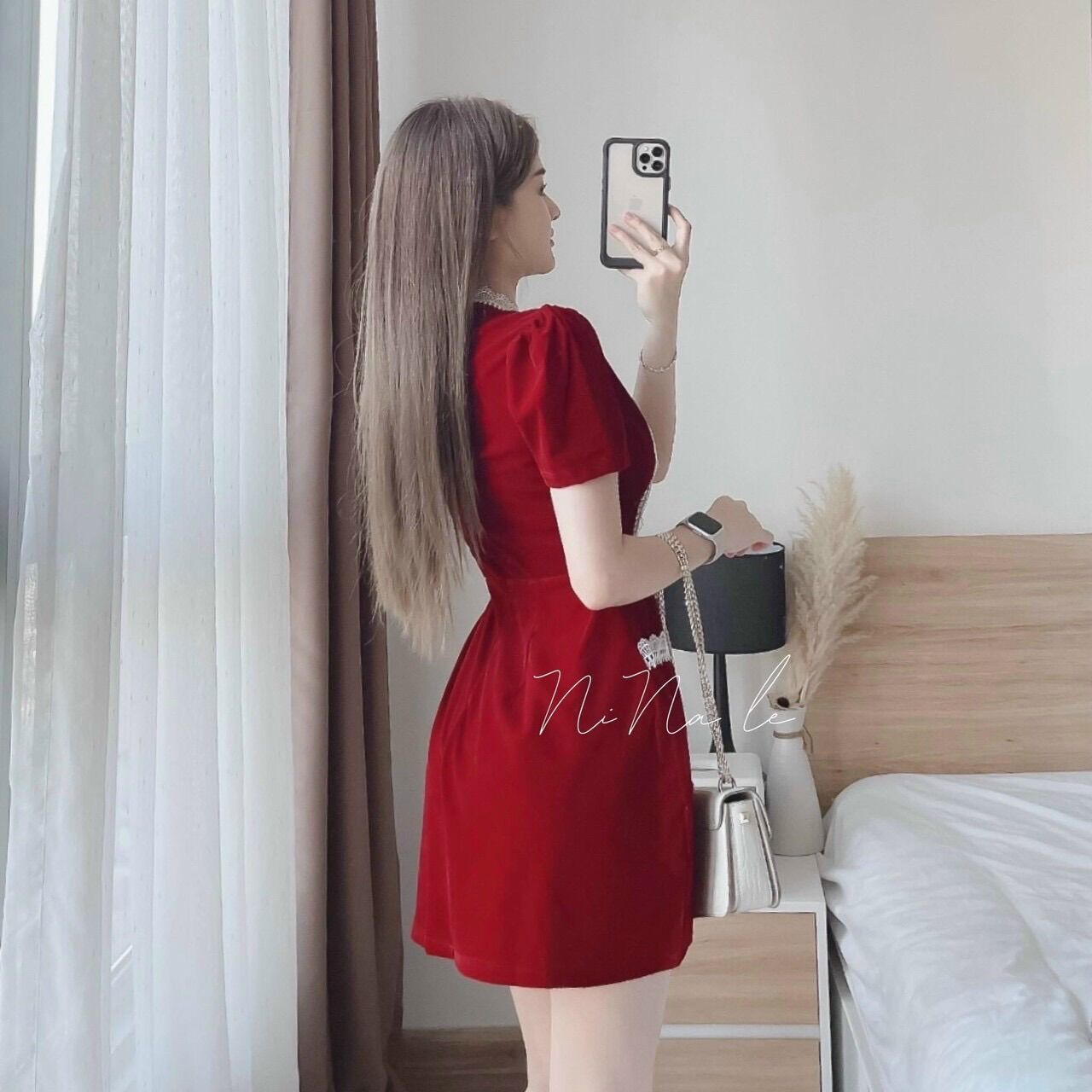 (SHOP BIGSIZE NỮ 50KG ĐẾN 90KG) đầm nhung phối ren dáng A đi tiệc