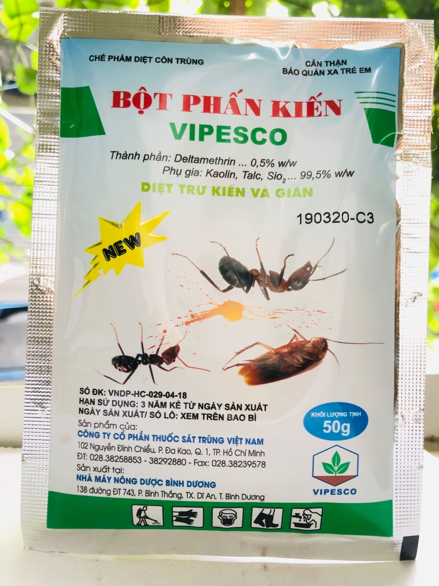 [HCM]5 * Bột Phấn Kiến Gián Vipesco 50g