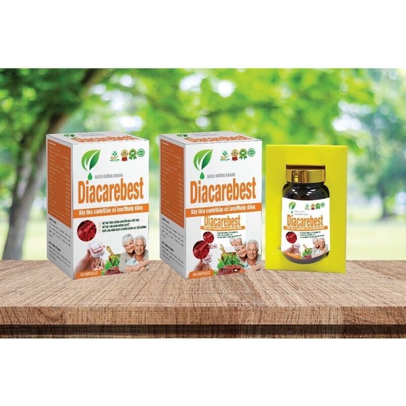 Viên uống Hạ đường huyết hoa đà BÁCH ĐƯỜNG KHANG Diacarebest-Dây thìa canh-Hộp 60 viên hỗ trợ giảm biến chứng tiểu đường