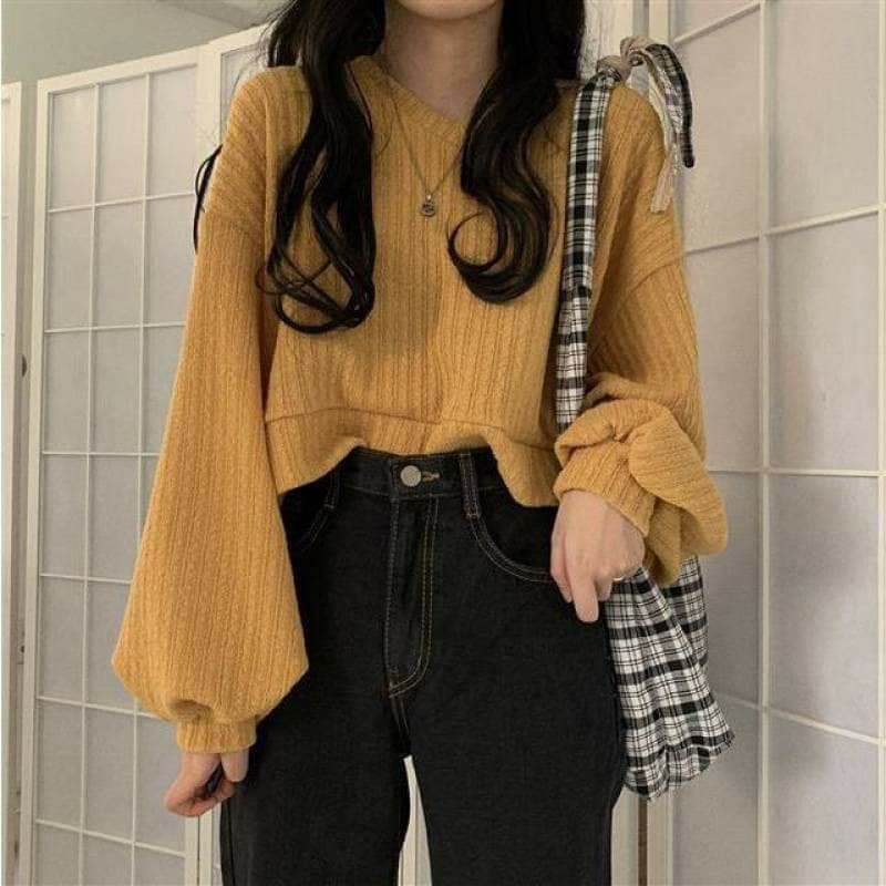 Áo Len gân cổ tim nữ tay dài