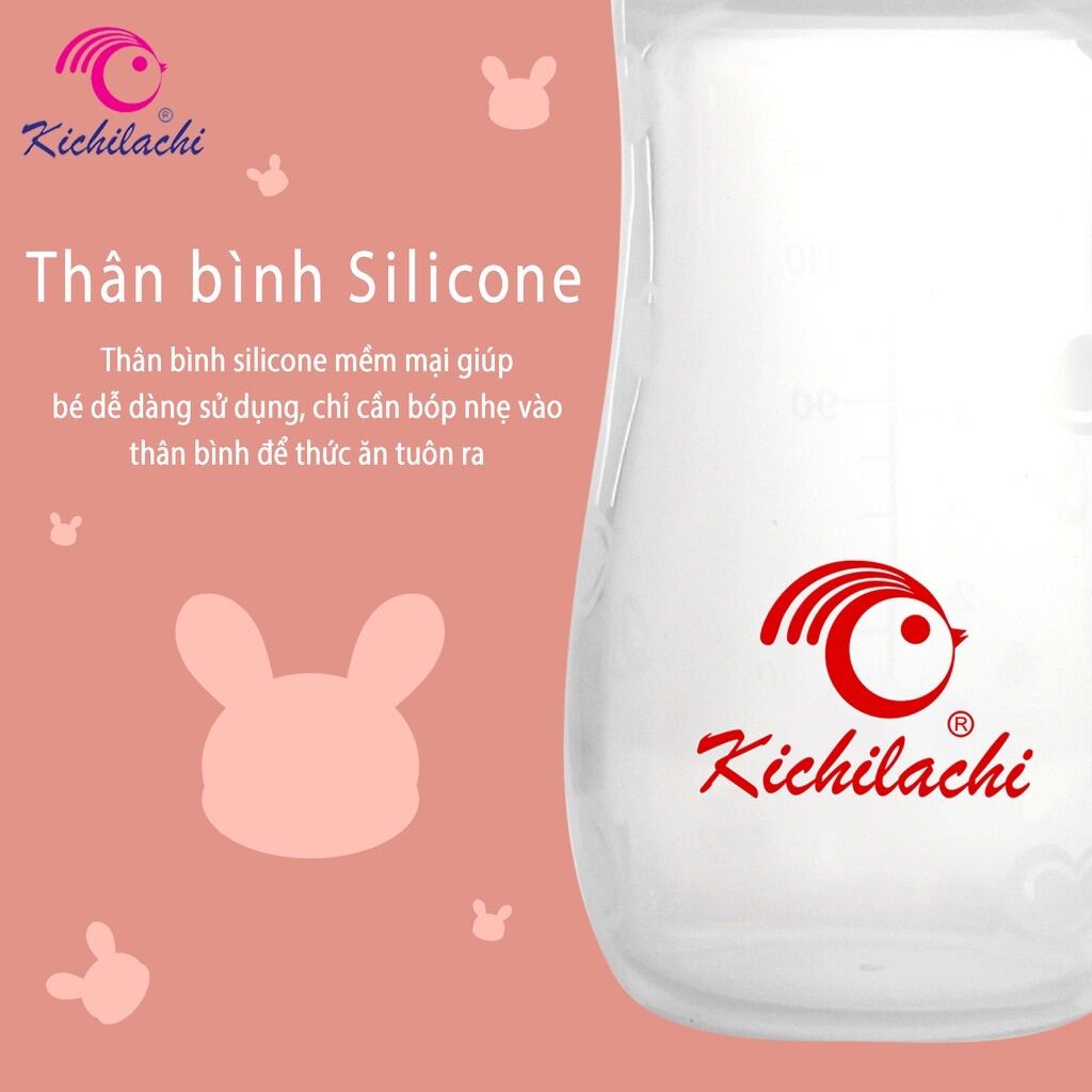 Bình thìa ăn dặm silicon KICHILACHI 125ml