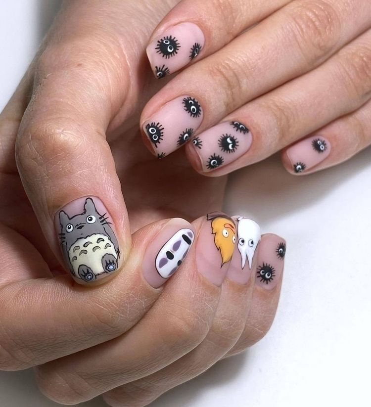 Nail box vẽ TOToro thiết kế theo size móng khách ib gửi size