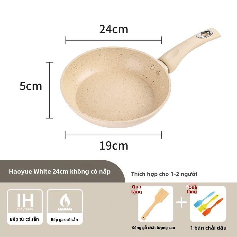 Chảo Chống Dính Đá Mạch Nha Chảo Phẳng Nhỏ Chảo Hầm Bít Tết Chảo Bánh Xèo Chảo Trứng Đa Năng Chảo Phù Hợp Với Bếp Từ Và Bếp Gas