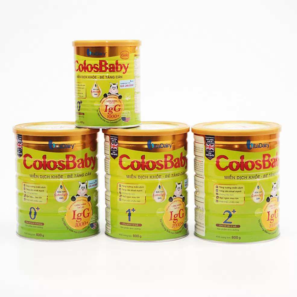 Tặng 1 ly thủy tinh - sữa bột colosbaby gold số 0+, 1+, 2+ lon 800g