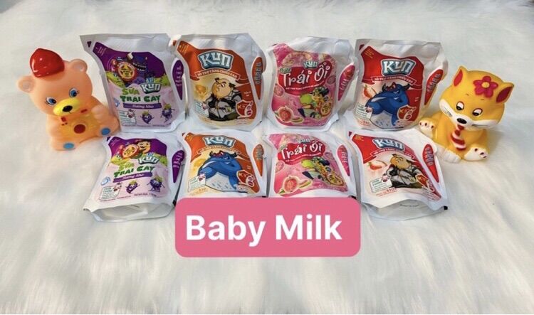 Bịch Sữa Kun Đủ Vị Nho, Cam, Dâu, Ổi, Socola