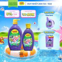 Combo Sữa Tắm Gội cho bé Carrie Junior chiết xuất trái cây thiên nhiên Hương Grapeberry: 700g + 280g