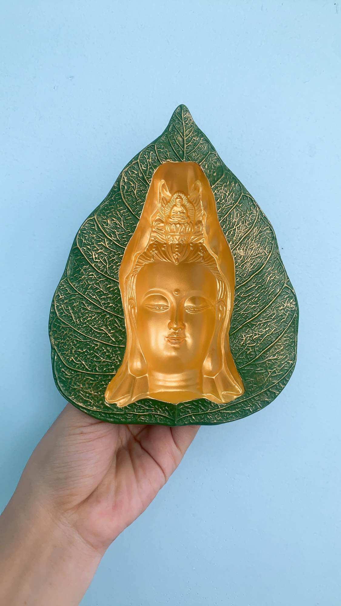 Lá bồ đề hình phật bà quan âm 3D