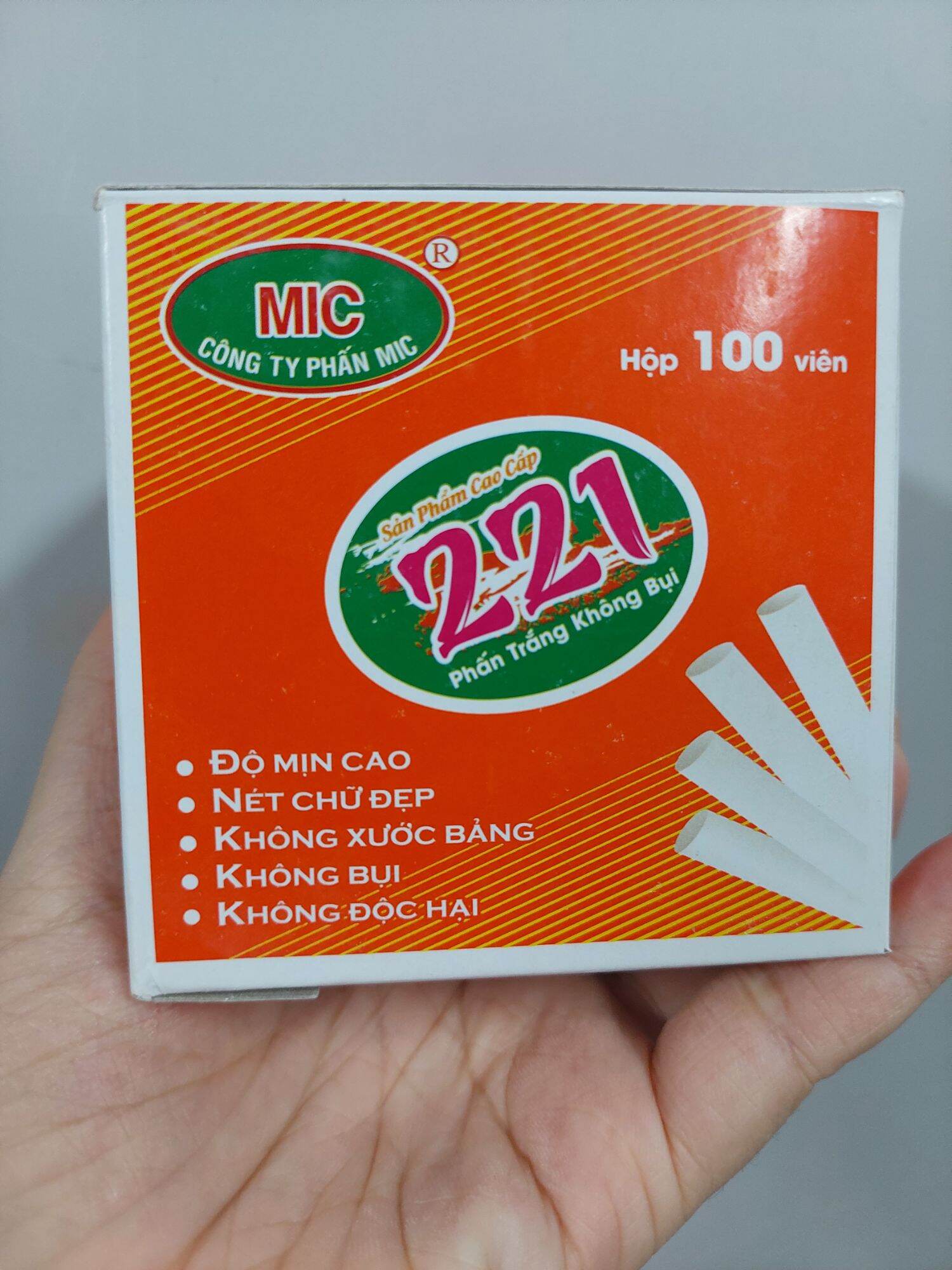 Phấn không bụi cao cấp, thương hiệu mic, 1 hộp 100v - titoki