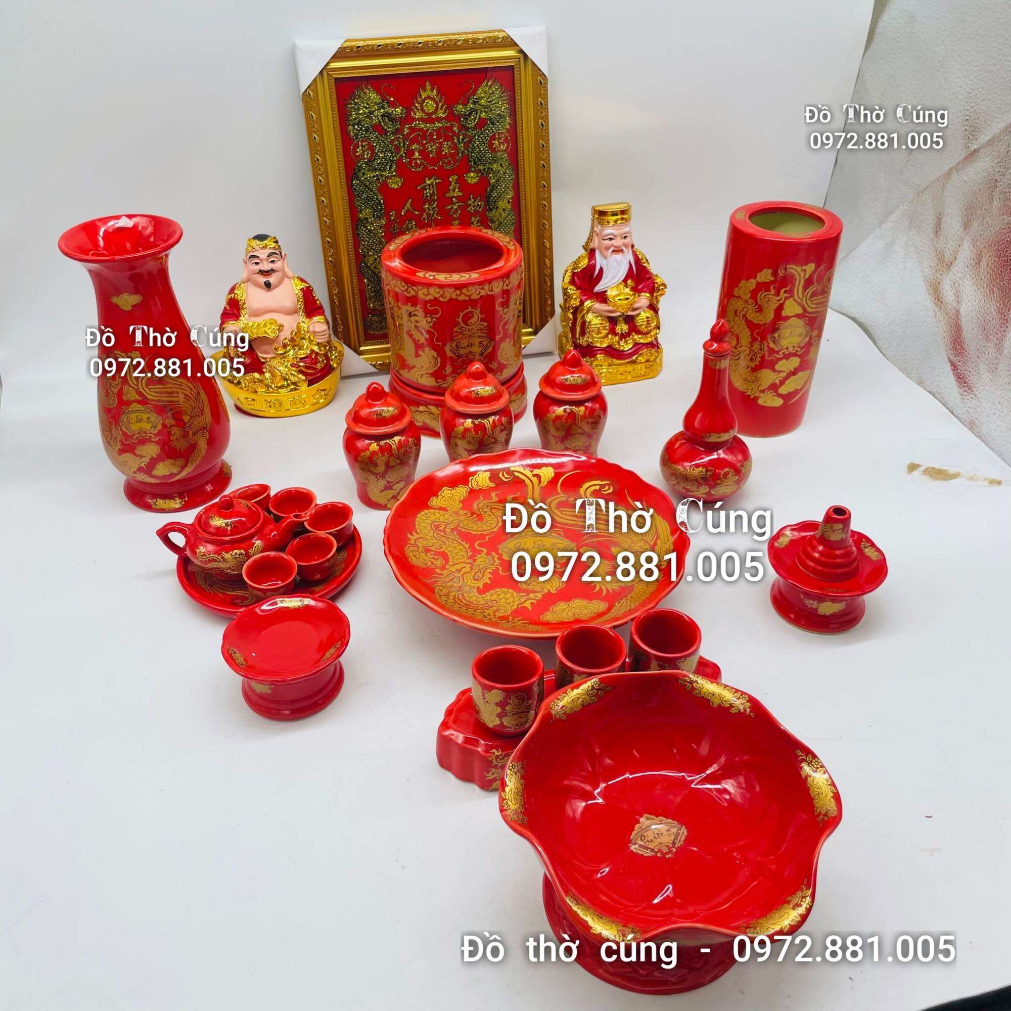 Chân kê nến , đế nến thờ màu Đỏ