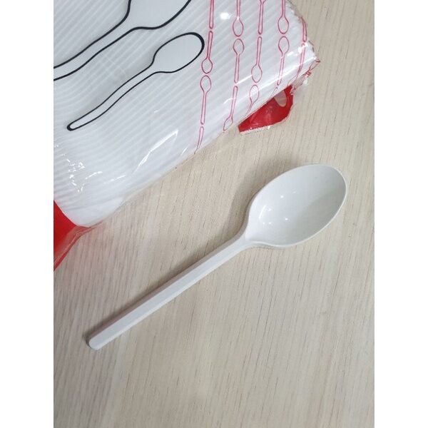 Set 100 Muỗng nhựa 15cm ăn cơm trà sữa
