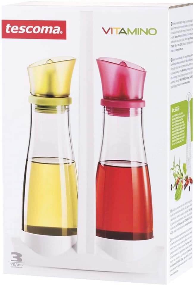Set 2 bình đựng dầu ăn, giấm ớt Tescoma Vitamino