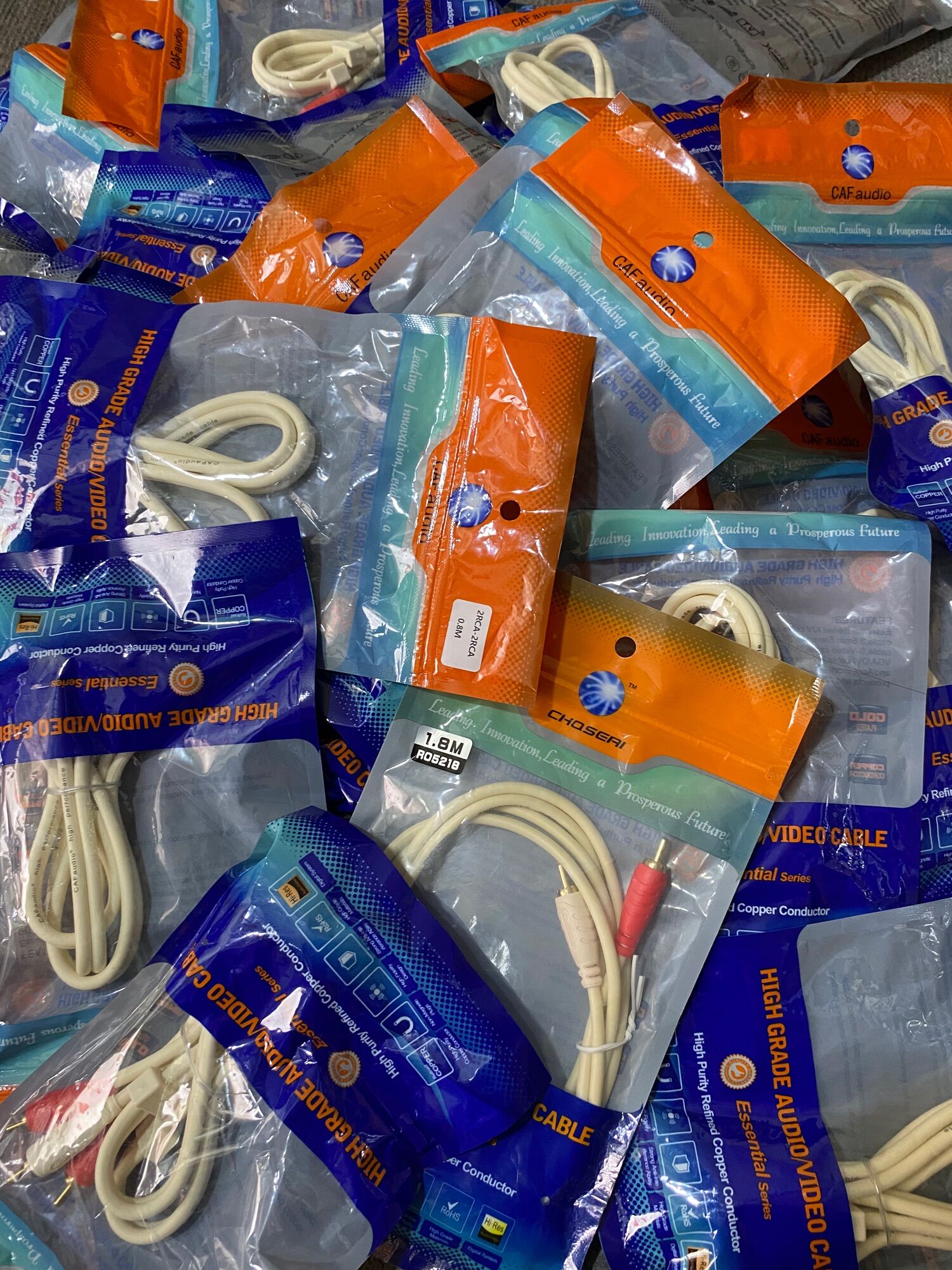 Dây tín hiệu AV(hoa sen) Choseal  audio 4 đầu 0.8m
