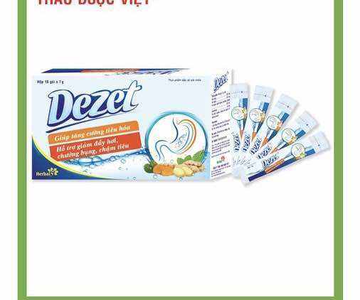DEZET - Tăng Cường Tiêu Hóa, Giảm Đầy Hơi, Chướng Bụng, Chậm Tiêu Hộp 10 gói